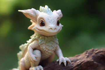 Obraz premium Delight in the charm of a small dragon toy, a funny companion for moments of enchantment and play. Ai generated