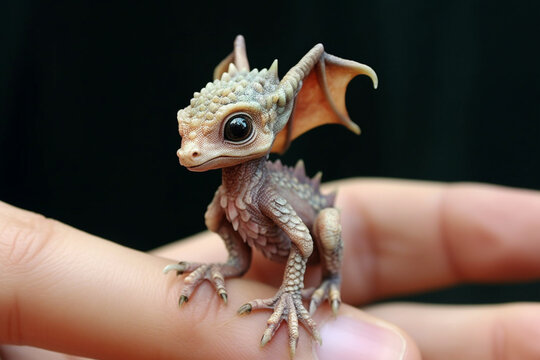 Delight in the charm of a small dragon toy, a funny companion for moments of enchantment and play. Ai generated