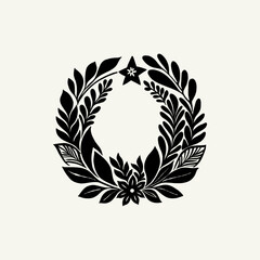 Obraz premium Merry Christmas and Happy New Year illustration, for greeting cards, posters, holiday covers. Xmas festive linocut black hand drawn.