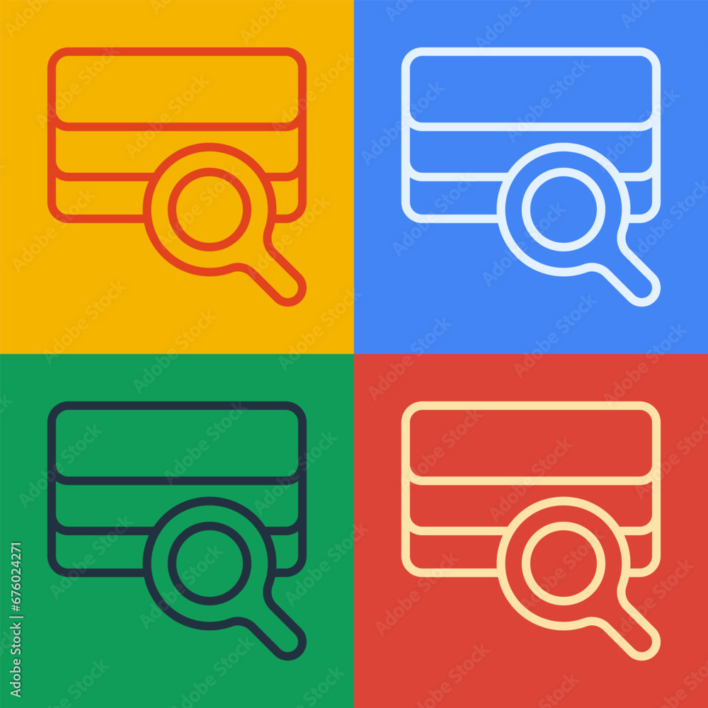 Poster pop art line agricultural soil test and results icon isolated on color background. digital soil anal