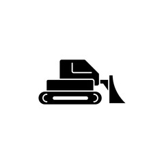 Crawler bulldozer concept line icon. Simple element illustration. Crawler bulldozer concept outline symbol design.