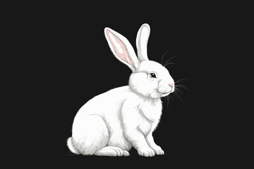 Fototapeta premium Silverpoint Style Little Bunny Charm. Generative AI