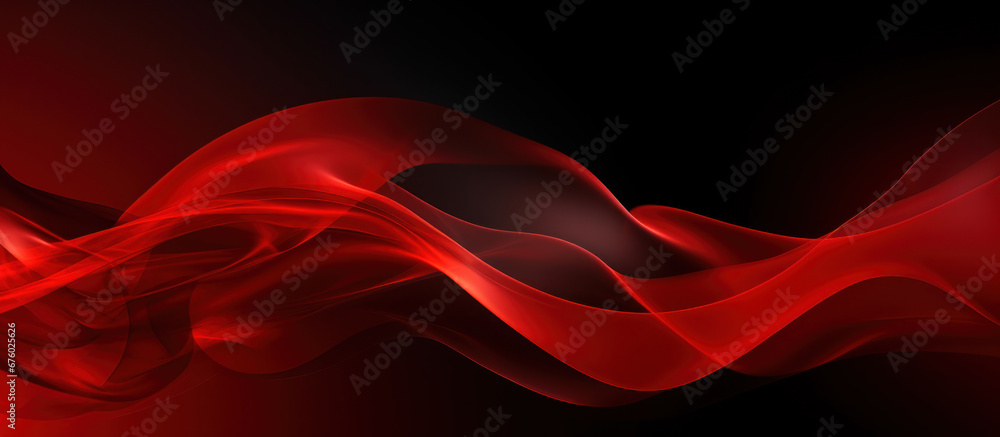Wall mural abstract red soft light waves background for design and presentation