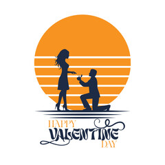 silhouette valentines day celebration social media post template
