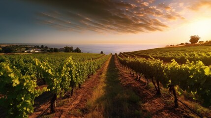 Fototapeta premium vineyard in autumn