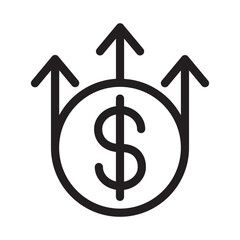 Money value increase icon