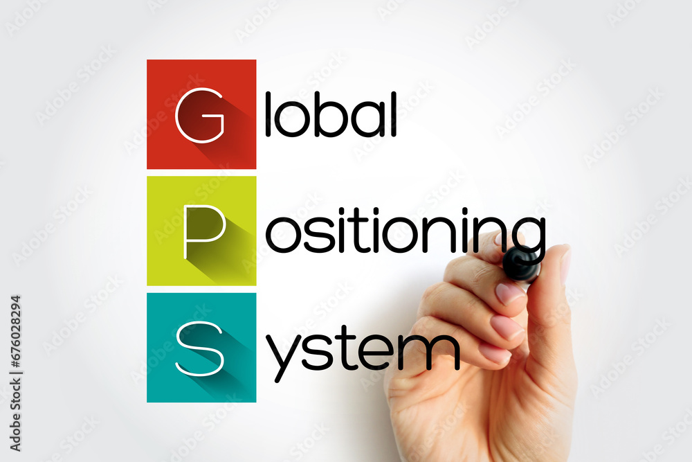 Poster gps global positioning system - global navigation satellite system that provides geolocation and tim