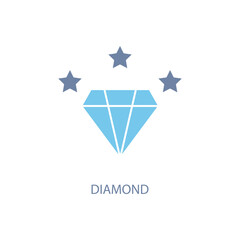 Obraz premium diamond concept line icon. Simple element illustration. diamond mining concept outline symbol design.