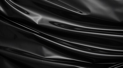 Polyethylene packages on black background. Wrinkled packaging