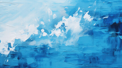 Blue paint texture, pallet knife paint on canvas, oli paint background art concept