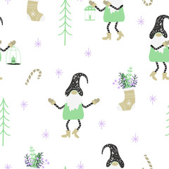 Seamless pattern with Christmas elements