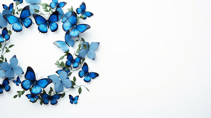 Blue butterflies wreath
