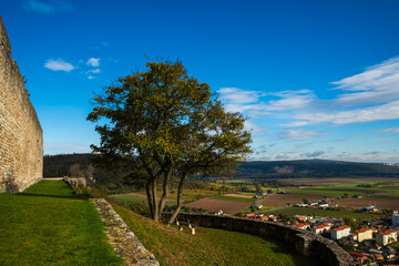 Castle ruins of Hainburg an der Donau, Austria. Travel destination. Architectural landscape