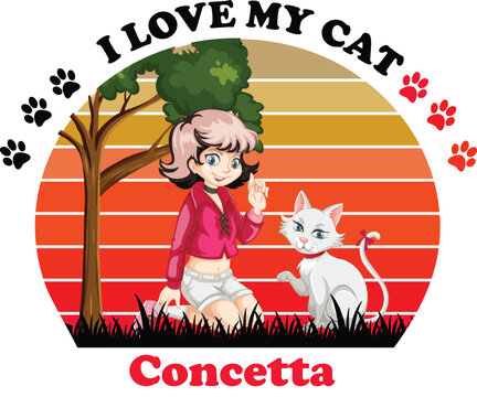 Concetta Is My Cute Cat, Cat name t-shirt Design