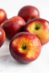 Red apples. on a white background. Fruits
