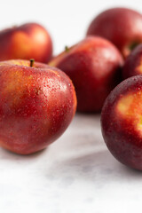 Red apples. on a white background. Fruits