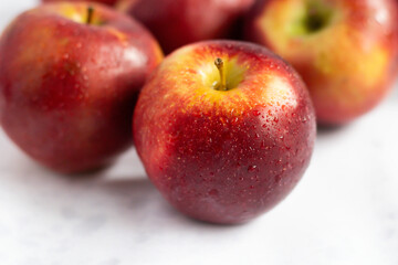 Red apples. on a white background. Fruits