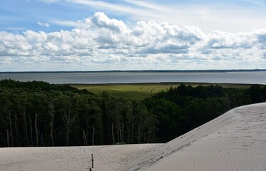 moving sand dunes near the city of Léba in Poland.