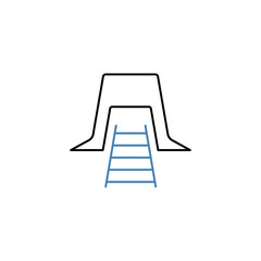 Gold mine concept line icon. Simple element illustration. Gold mine concept outline symbol design.