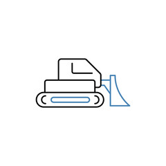 Crawler bulldozer concept line icon. Simple element illustration. Crawler bulldozer concept outline symbol design.