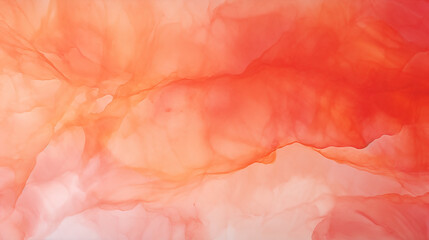 Beautiful red orange abstract marble background. Drawn, hand painted aquarelle. Wet watercolour pattern