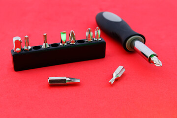 Screwdriver with bit set