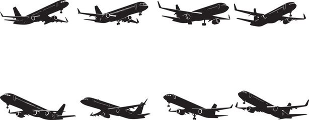 Set icon vector aircraft , editable various types of aircraft such as helicopters, commercial, aircraft jets