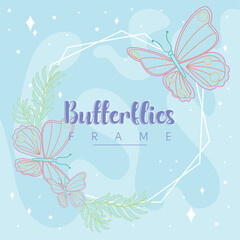 Colored poster of butterflies wallpaper decoration Vector