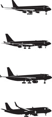 Set icon vector aircraft , editble various types of aircraft such as helicopters, commercial, aircraft jets