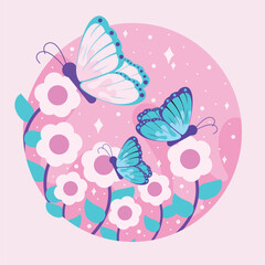 Colored butterfly on a flowers Spring season Vector