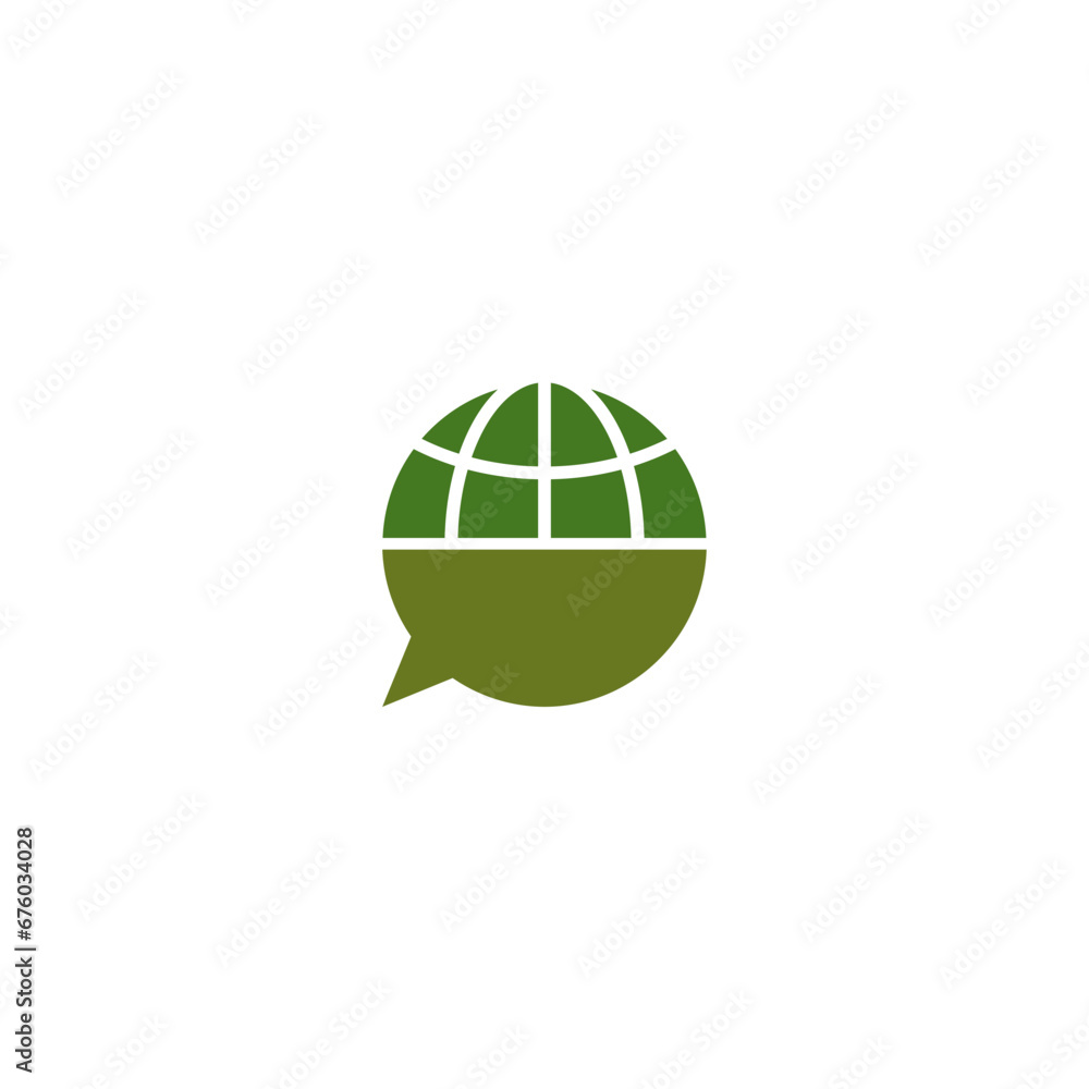 Sticker translation globe icon. language translation icon. globe speech bubble icon isolated on white backgr