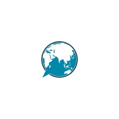 Naklejka premium Translation globe icon. Language translation icon. Globe speech bubble icon isolated on white background