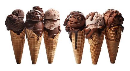 Assorted Ice Cream Scoops Transparent PNG Clipart Set