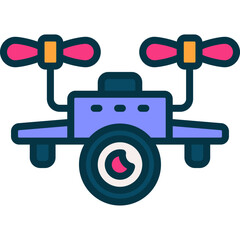 drone camera filled color icon. vector icon for your website, mobile, presentation, and logo design.