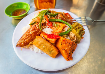 asian vegetable vegan rice dish