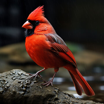 Male red northern cardinal in Michigan.
