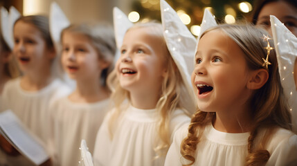 Children Singing in Holiday Play