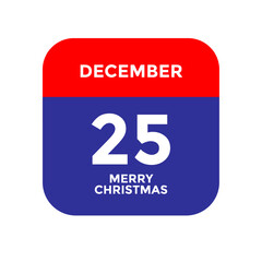 Reminder of December 25 for Merry Christmas Vector illustration