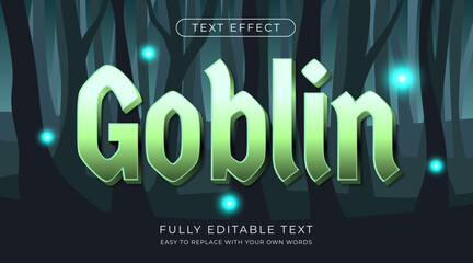 Editable text effect goblin in green color