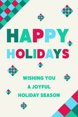 Colourful Christmas greeting card. Geometric design. Vector illustration