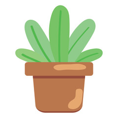 Ioslated colored cute indoor plant icon Vector