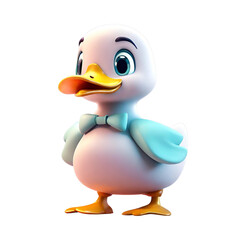 A cartoon duck with bow tie