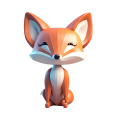 Obraz premium A cartoon fox sitting on a black background