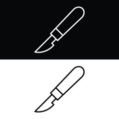 Scalpel Icon Vector, Black and White Version Design
