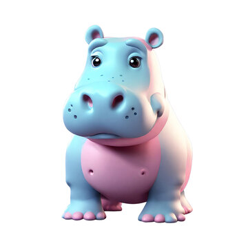 A cartoon hippo toy