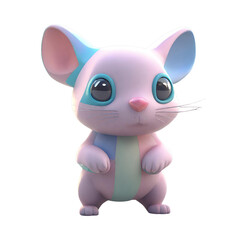 A cartoon mouse with big eyes