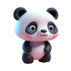 Fototapeta premium A cartoon panda bear on a black background
