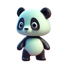 Naklejka premium A cartoon panda bear standing