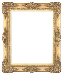 Picture frame in the Baroque style on a transparent background, in PNG format.