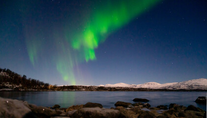 Green aurora in Kiruna, Sweden